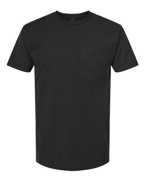 Tultex Unisex Heavyweight Jersey Pocket T-Shirt in Black