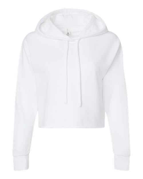 Next Level Women's Laguna Sueded Raw Edge Crop Hoodie Sweatshirt