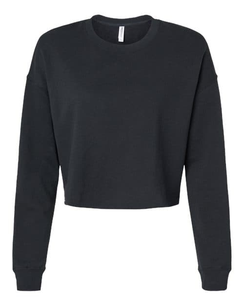 Independent Trading Co. Women's Lightweight Crop Crewneck Sweatshirt in Black