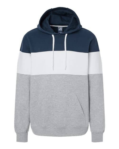 J. America Men's Varsity Fleece Colorblocked Hooded Sweatshirt