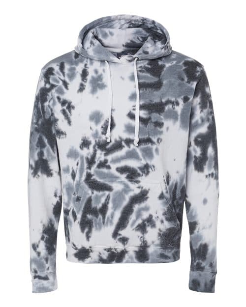 J. America Men's Tie-Dyed Fleece Hooded Sweatshirt in Black Tie Dye