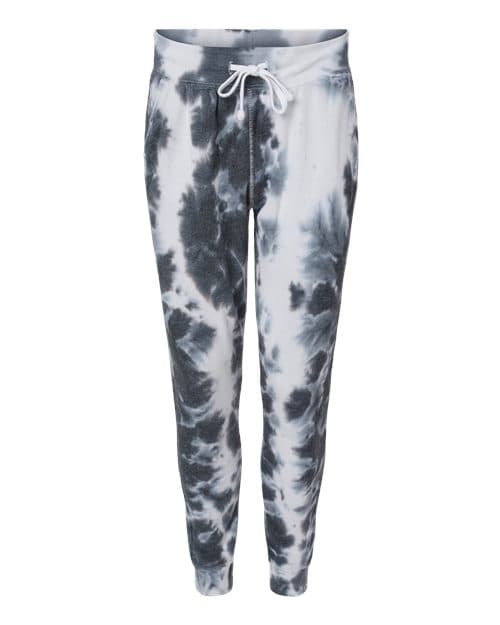 J. America Unisex Tie-Dyed Fleece Joggers in Black Tie Dye