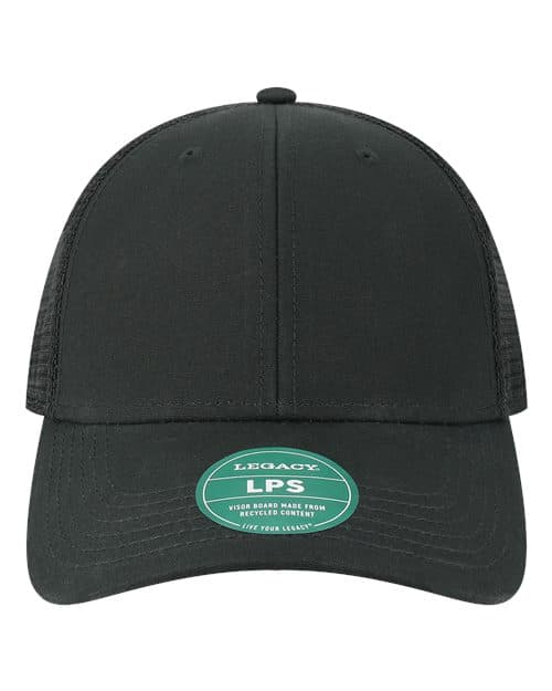 LEGACY Lo-Pro Snapback Trucker Cap in Black/ Black