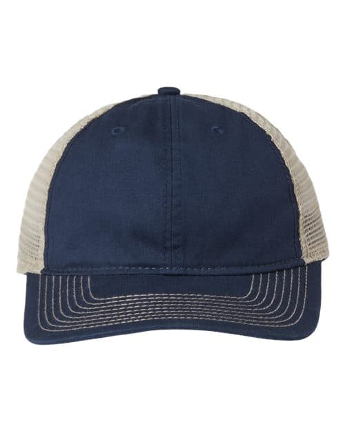 The Game Soft Trucker Cap in Navy/ Khaki