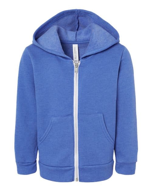 BELLA + CANVAS Toddler Sponge Fleece Full-Zip Hoodie Sweatshirt