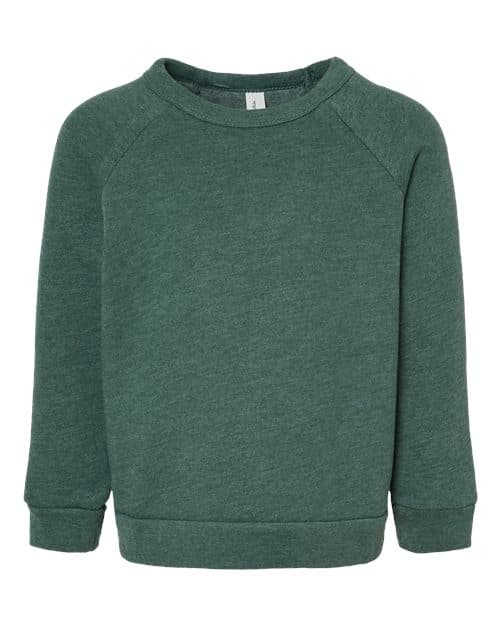 BELLA + CANVAS Toddler Sponge Fleece Raglan Crewneck Sweatshirt
