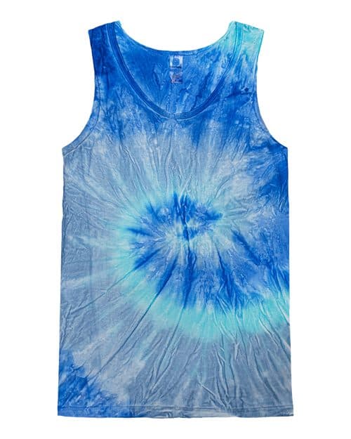 Colortone Unisex Tie-Dyed Tank Top in Blue Jerry