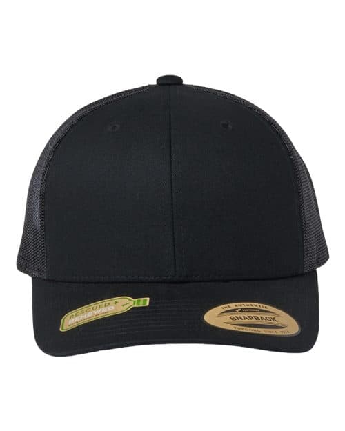 YP Classics Sustainable Retro Trucker Cap in Black