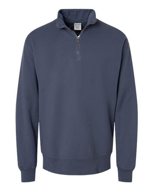 ComfortWash by Hanes Unisex Garment-Dyed Quarter-Zip Sweatshirt in Anchor Slate