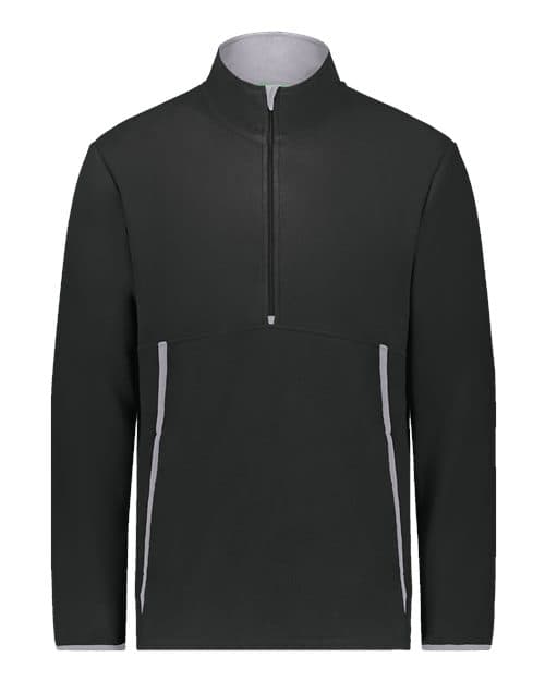 Augusta Sportswear Unisex Eco Revive™ Polar Fleece Quarter-Zip Pullover in Black