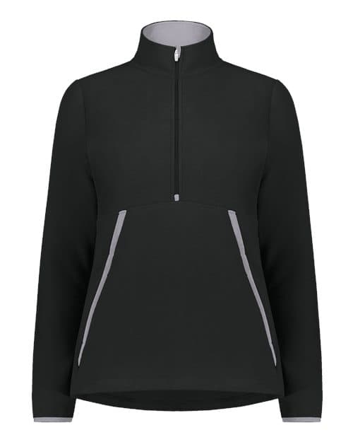 Augusta Sportswear Women's Eco Revive™ Polar Fleece Quarter-Zip Pullover in Black