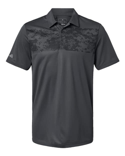Adidas Men's Camo Chest Print Polo in Grey Six