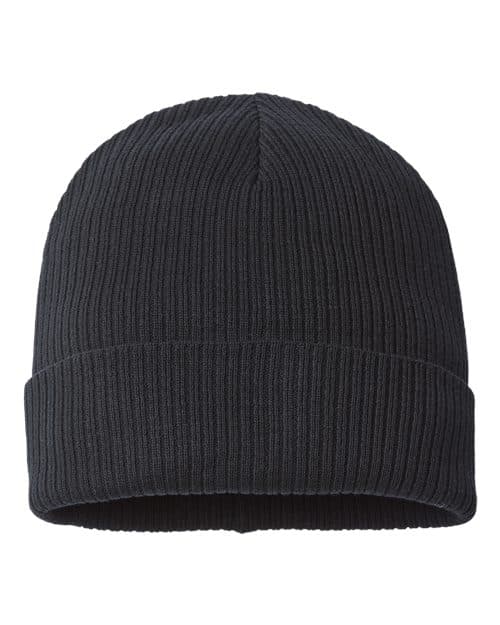 Atlantis Headwear Sustainable Cuffed Beanie in Black