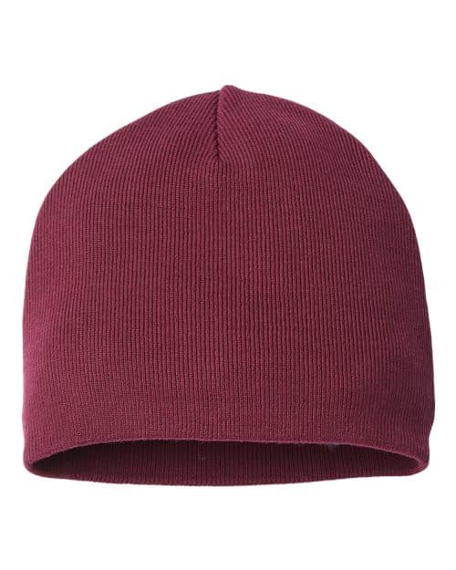 Atlantis Headwear Sustainable Beanie in Burgundy