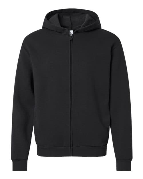 American Apparel Unisex ReFlex Fleece Full-Zip Hoodie Sweatshirt in Black