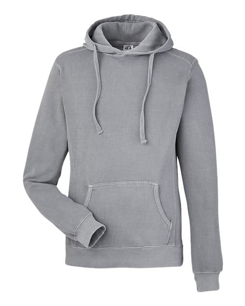 J. America Unisex Pigment-Dyed Fleece Hooded Sweatshirt