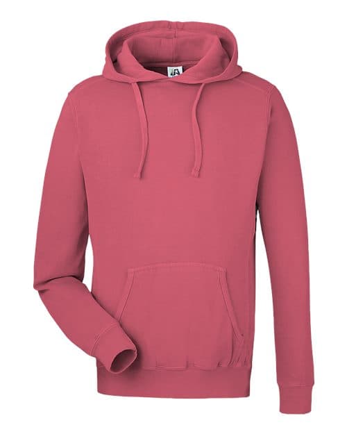 J. America Unisex Pigment-Dyed Fleece Hooded Sweatshirt