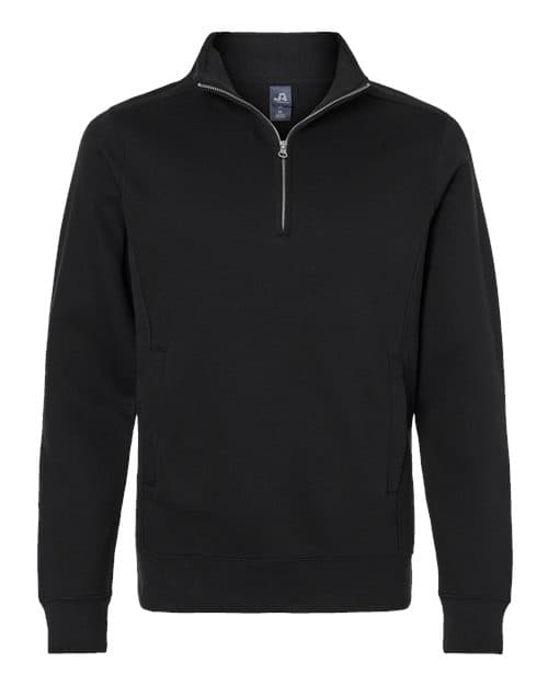 J. America Unisex Heavyweight Fleece Quarter-Zip Sweatshirt in Black