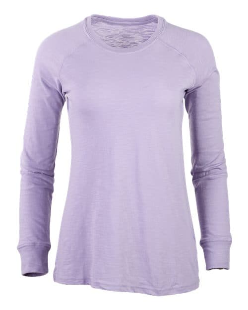 Boxercraft Women's Solid Preppy Patch Long Sleeve T-Shirt
