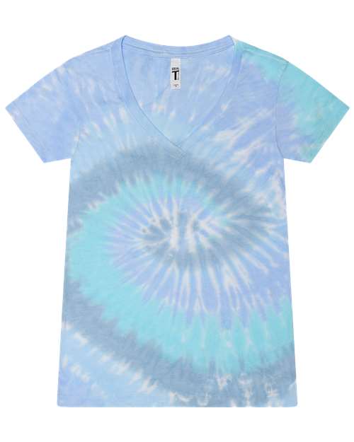 Colortone Women's Tie-Dyed V-Neck T-Shirt