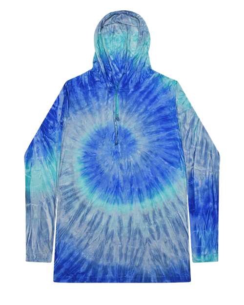 Colortone Unisex Tie-Dyed Hooded Long Sleeve T-Shirt
