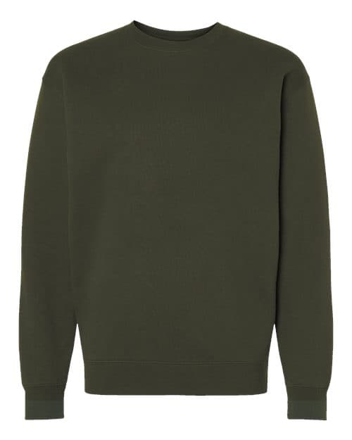 Independent Trading Co. Unisex Heavyweight Crewneck Sweatshirt in Army