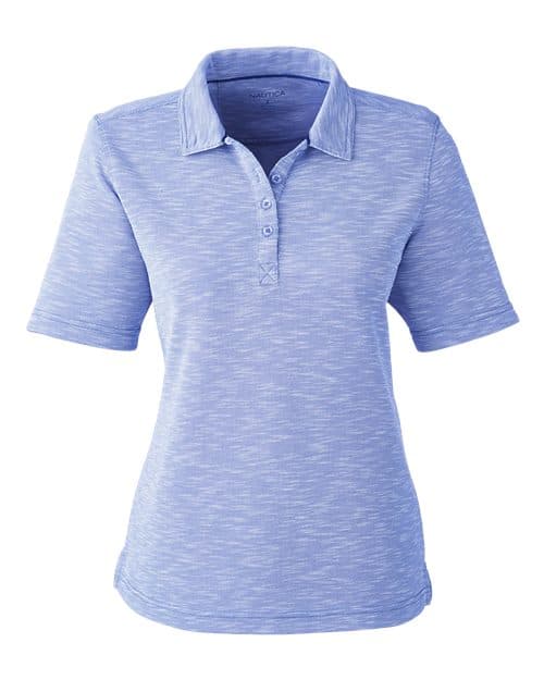 Nautica Women's Sun Surfer Slub Polo in Vintage Mavi