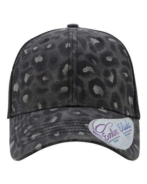 Infinity Her Women's Modern Trucker Cap in Black Leopard/ Black