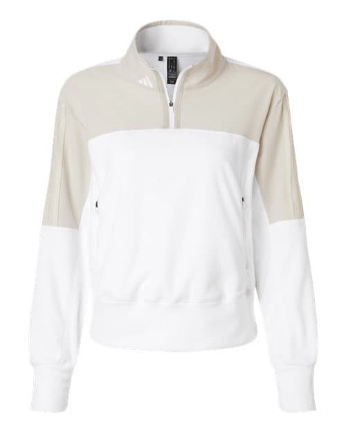 Adidas Women's Fleece Quarter-Zip Pullover in Alumina