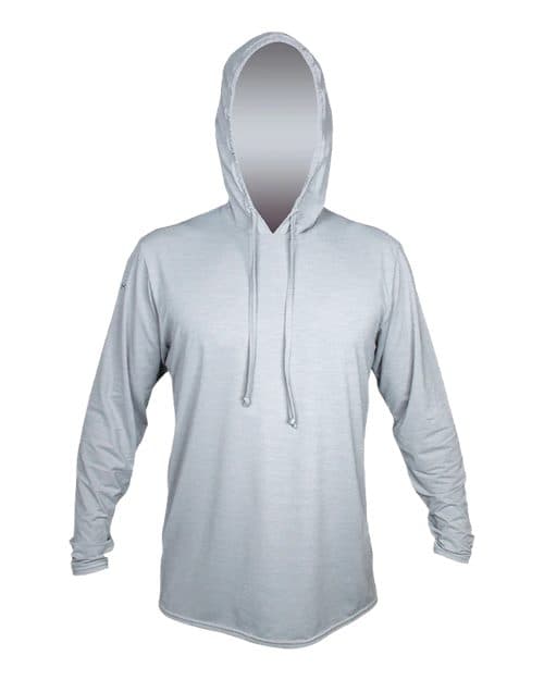 ANETIK Men's Low Pro Tech Hooded Long Sleeve T-Shirt in Alloy Heathered