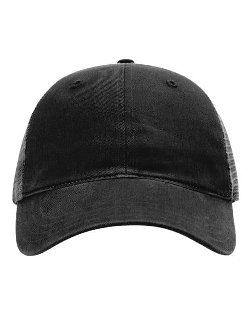 Richardson Garment-Washed Trucker Cap in Black