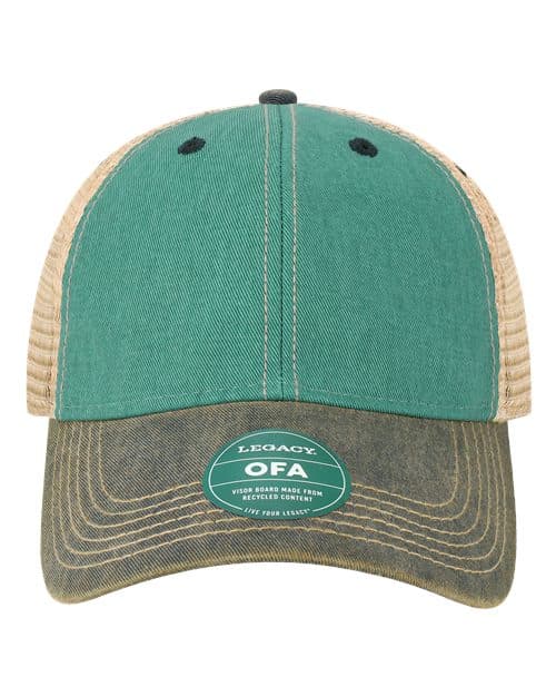 LEGACY Old Favorite Trucker Cap in Aqua Blue/ Navy
