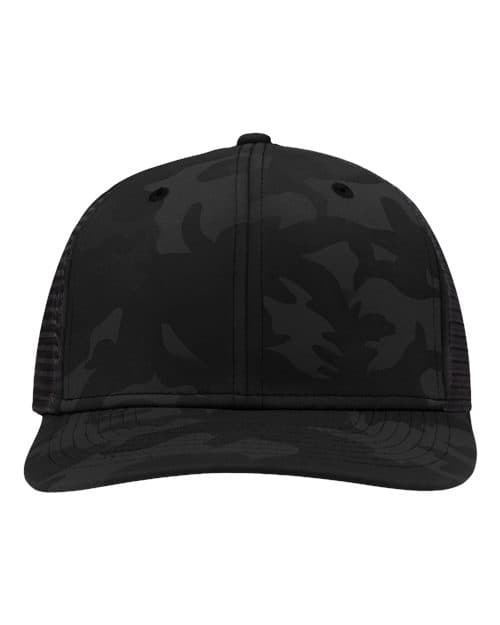 Sportsman Traditional Lo-Pro Mesh Back Trucker Fit Cap in Black Camo/ Black
