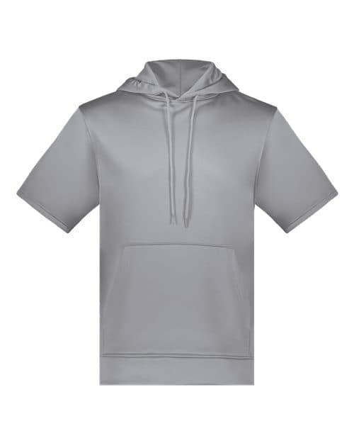 Augusta Sportswear Unisex Fleece Short Sleeve Hooded Pullover in Athletic Grey