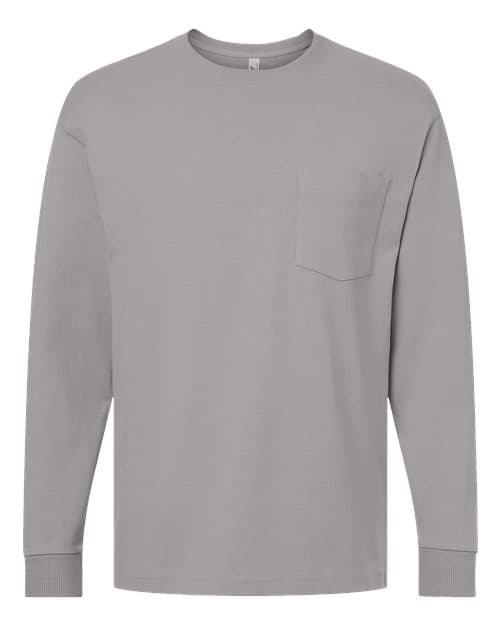 American Apparel Unisex Super Heavyweight Long Sleeve Pocket Tee