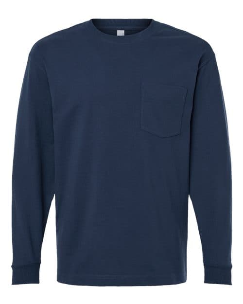 American Apparel Unisex Super Heavyweight Long Sleeve Pocket Tee