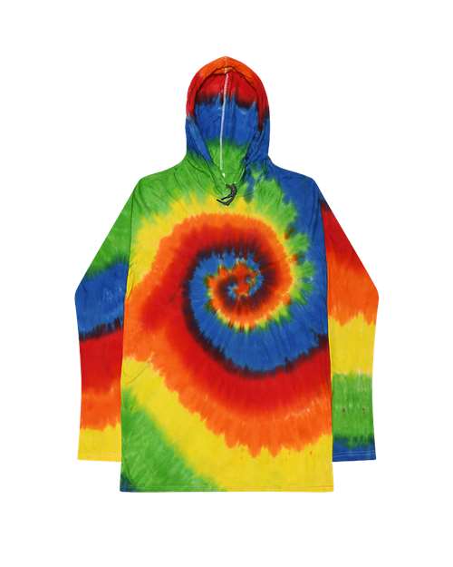 Colortone Unisex Tie-Dyed Hooded Long Sleeve T-Shirt