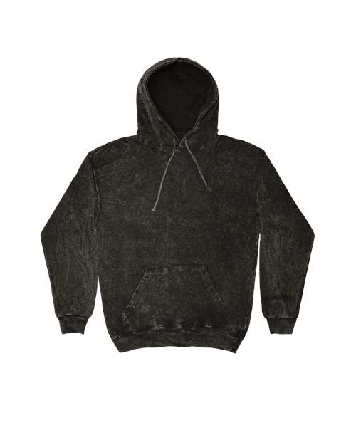 Colortone Unisex Mineral Wash Hooded Sweatshirt in Black