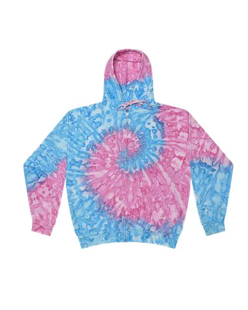 Colortone Unisex Tie-Dyed Full-Zip Hooded Sweatshirt
