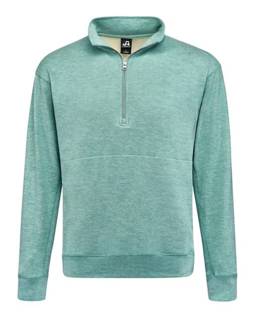 J. America Unisex Electric Fleece Quarter-Zip Sweatshirt in Electric Jade