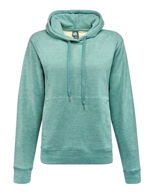 J. America Women's Electric Fleece Hooded Sweatshirt in Electric Jade