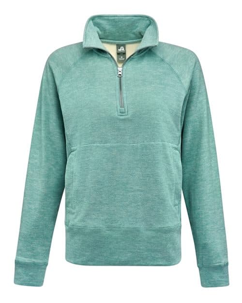 J. America Women's Electric Fleece Quarter-Zip Sweatshirt in Electric Jade