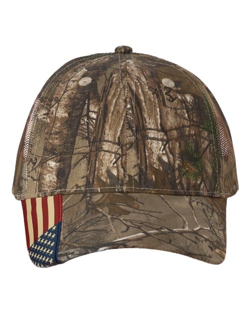 Kati Camo Woven USA Flag Mesh Cap