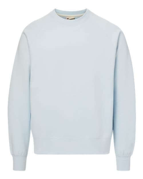 MV Sport Unisex Vintage Fleece Raglan Crewneck Sweatshirt in Arctic Blue