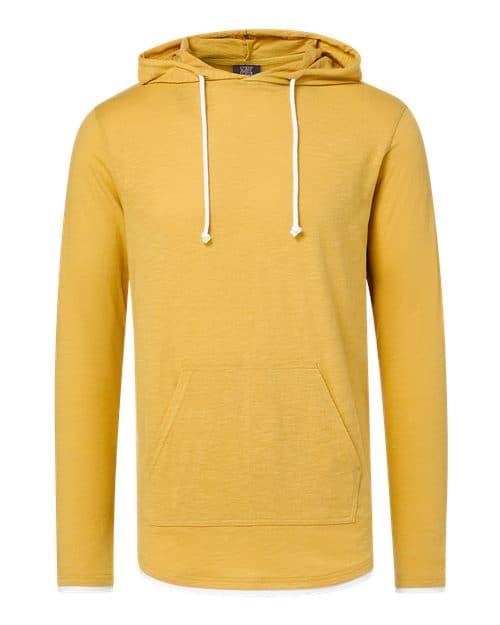 MV Sport Unisex Miles Slub Hooded Long Sleeve T-Shirt in Ginger