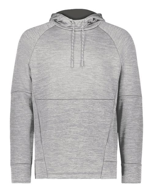 Holloway Men's All-Pro Performance Fleece Hooded Sweatshirt in Athletic Grey Heather/ Iron