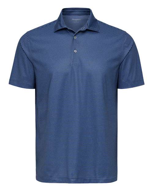 Paragon Men's Aiken Striped Polo in Blue Heather/ Navy
