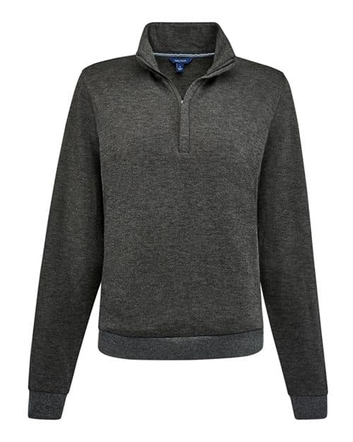 Nautica Women's Explorer Fleece Quarter-Zip Pullover in Charcoal Heather