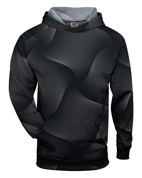 Badger Youth Warp Hooded Long Sleeve T-Shirt in Black