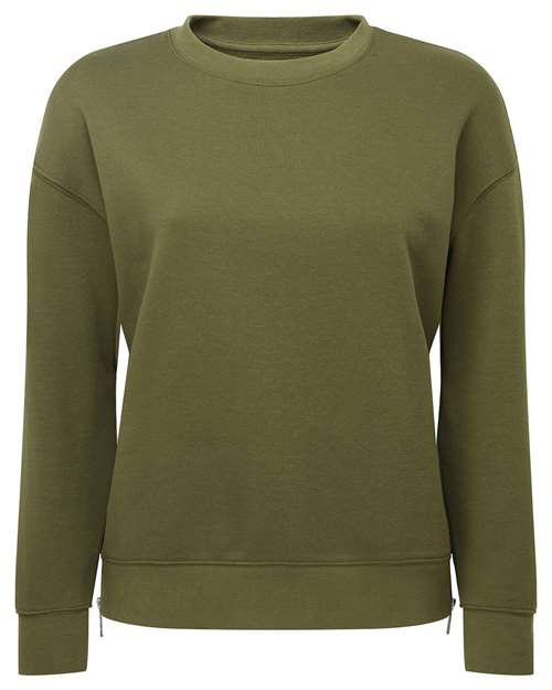 TriDri Women's Billie Side-Zip Crewneck Sweatshirt